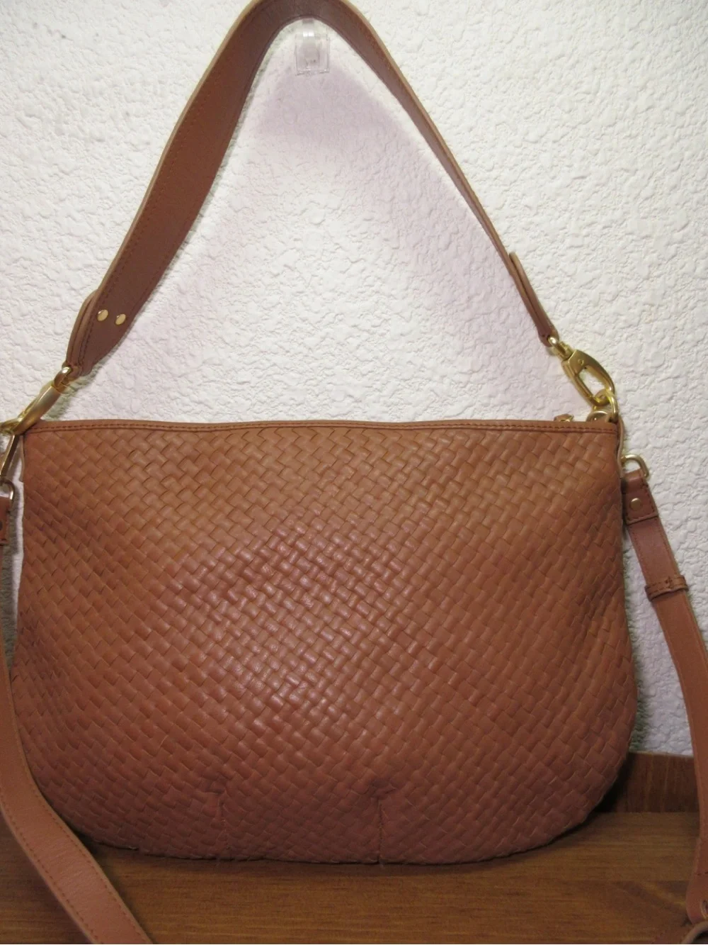 Quince Tan Woven Leather Shoulder Bag